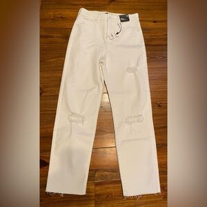 Express Mom Jean Super High Rise White NWT Sz 0R